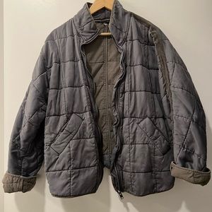 Free People Dolman Quilted Jacket Blue Grey